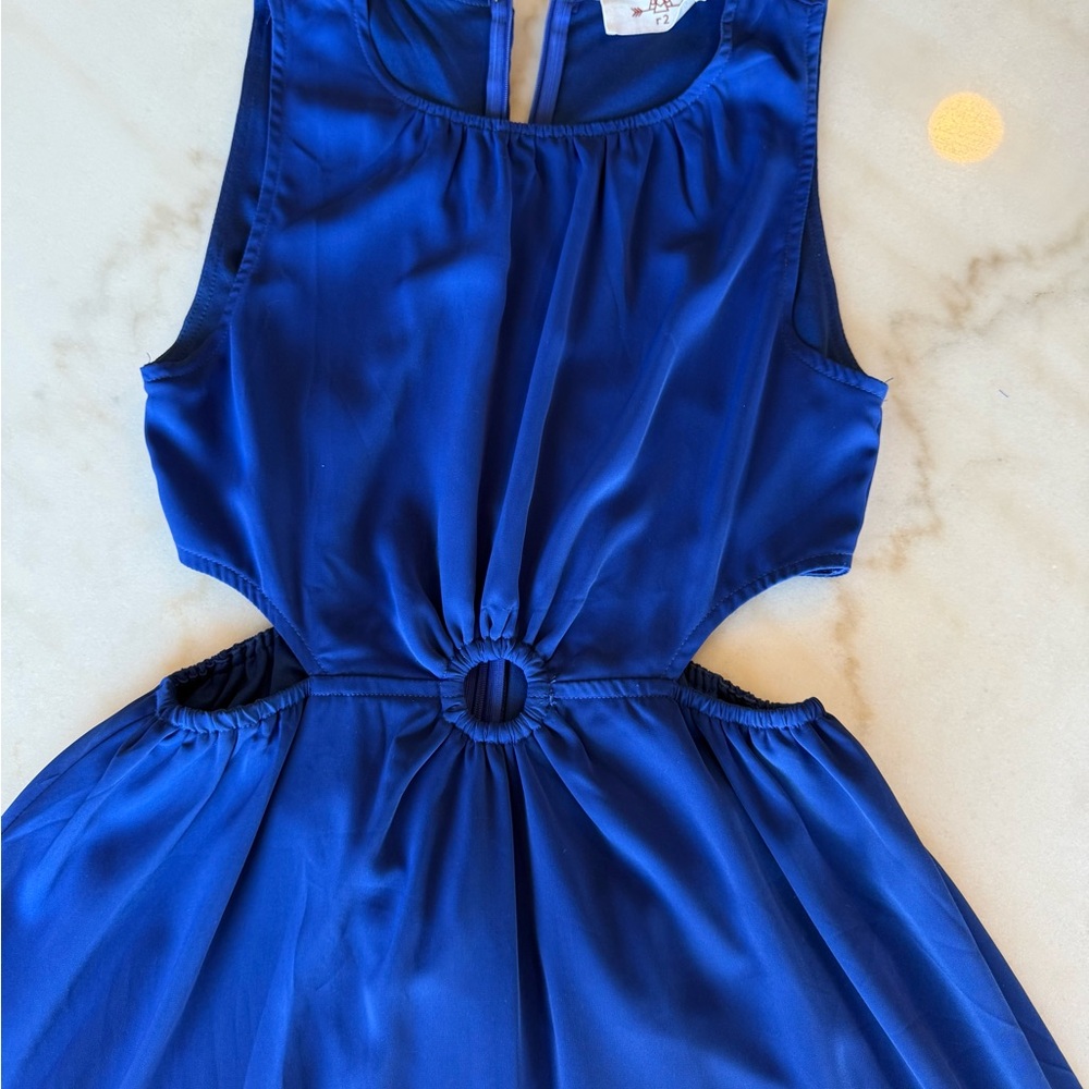 R2 Vibrant Blue Cut Out Maxi Dress